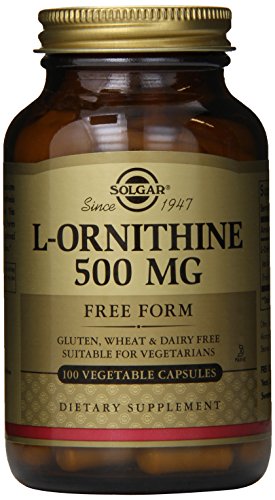 Cápsulas vegetales Solgar L-ornitina, 500 mg, 100 cuenta