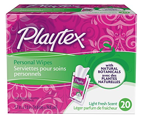 Playtex Personal limpieza paños individuales, ligero aroma fresco ct 20 cajas (paquete de 5)