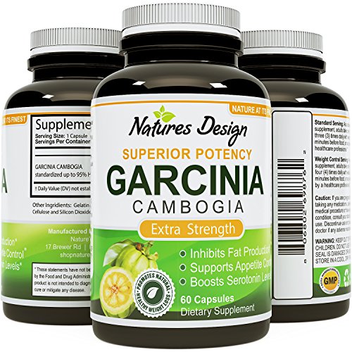 Avanzado de pérdida de peso HCA de Garcinia Cambogia - Extracto de suplemento de fruta pura y Natural para hombres y mujeres - energía limpia, beneficios de la fibra - USA por las naturalezas diseño 60 cápsulas