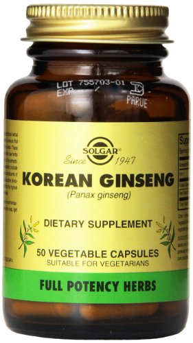 Solgar Full potencia cápsulas vegetales de Ginseng coreano, cuenta 50