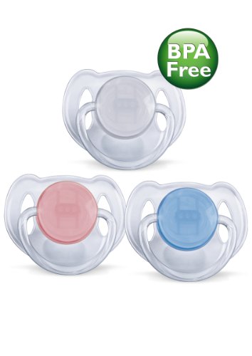 Philips AVENT BPA libre chupete translúcido, 6-18 meses, 2-Pack, los colores pueden variar