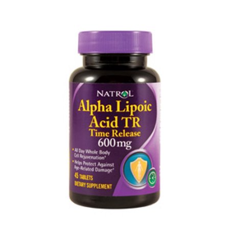 Natrol alfa lipoico Ácido Tiempo de lanzamiento 600 mg tabletas de suplementos alimenticios - 45 Ea 6 Pack