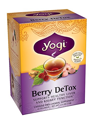 Yogui té de desintoxicación baya, 16 bolsas de té (paquete de 6)