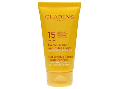 Clarins Sun Wrinkle Control protección moderada crema para la cara SPF 15 para Unisex, 2,6 onzas