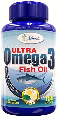 Aceite de pescado Omega 3 - limón no sabor sabor pescado - 2600mg aceite de pescado por porción con 1640mg Omega 3 los ácidos grasos - 860 Mg de EPA + DHA de 650 Mg - ct 180 cápsulas