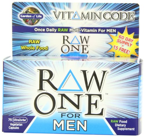 Jardín de vida vitamina código de materia prima para los hombres, 75 cápsulas