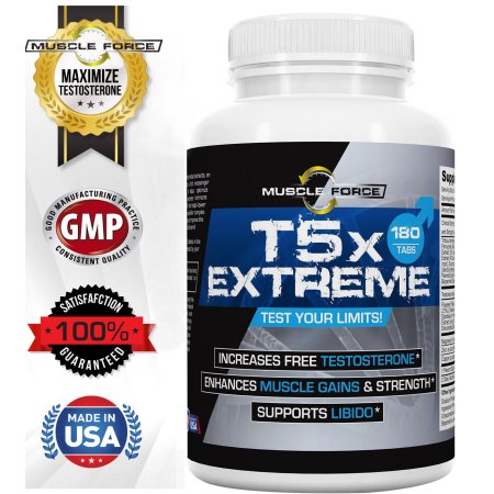 T5X Extreme | clínicamente probada Testosterona | Una botella de 180 Cápsulas