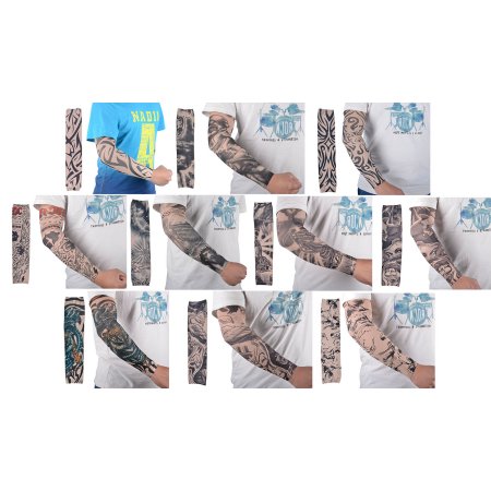 Simplicity Arte 10pc falso tatuaje temporal mangas del brazo del cuerpo de las medias del Llano