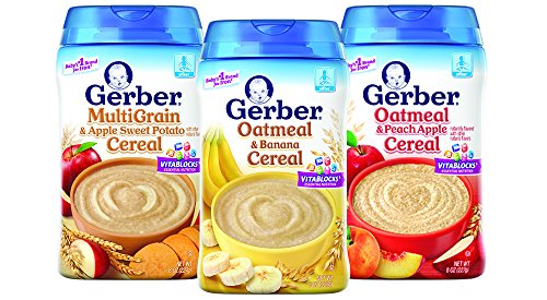 Grano de Cereal de bebé Gerber y fruto variedad Pack (paquete de 6)