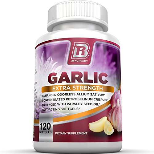 BRI ajo inodoro - 120 cápsulas - 1000mg puro y potente de ajo Allium Sativum suplemento de la nutrición (fuerza máxima) - suministro de 60 días