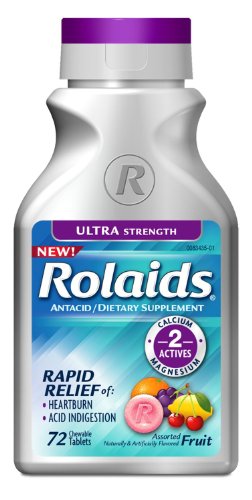 Rolaids Ultra fuerza masticables, frutas, CT 72 (paquete de 2)