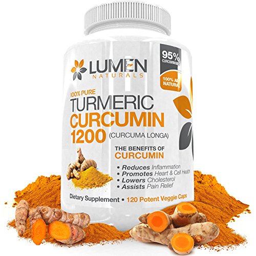 Cúrcuma curcumina Super fuerza 1200mg con 95% de curcuminoides - potente antiinflamatorio - 120 cápsulas para un suministro completo de 60 días reducir la inflamación de la articulación y la artritis alivio del dolor - potente antioxidante promueve la sal