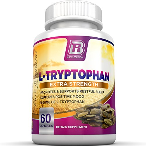 BRI nutrición L-triptófano - porciones de 1500mg - 60 cuenta de L triptófano - 500 mg por cápsulas vegetales