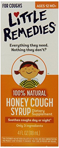 Remedios poco miel jarabe para la tos, 4 onzas de líquido
