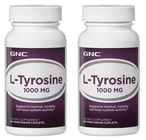 GNC L Tyrosine 1000mg--2 botellas cada uno de 60 comprimidos