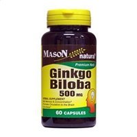 Mason Natural, Ginkgo Biloba 500 mg, 60 cápsulas