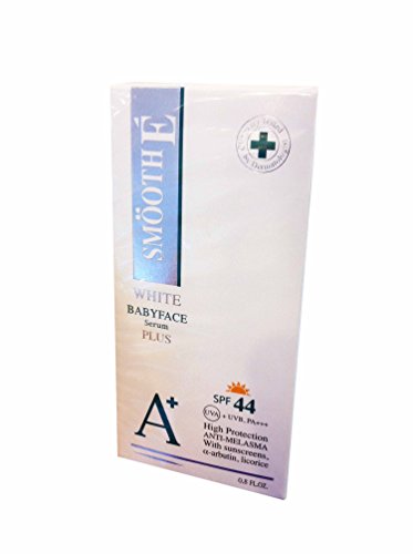 2 paquetes de liso E blanco Babyface suero Plus SPF 44, Anti-melasma + anti-aging, Anti-uva/uvb + blanqueamiento (0.8 Fl.oz./ Pack)
