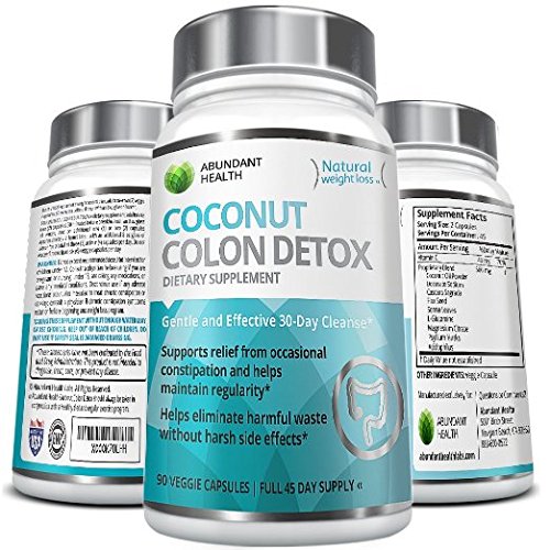 Coco Colon Detox - 90 cápsulas vegetales - 30 días Cleanse para apoyo de pérdida de peso - suave alivio eficaz - sin los efectos secundarios ásperos - Made in USA; 100% garantía de devolución de dinero