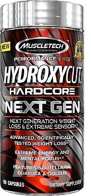 MuscleTech Hydroxycut Hardcore Next Gen Fat Burner 100caps FREE SHIPPING SALE