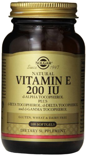 Solgar vitamina E 200 IU mixta cápsulas D-alfa tocoferol y mezcla de tocoferoles, cuenta 100