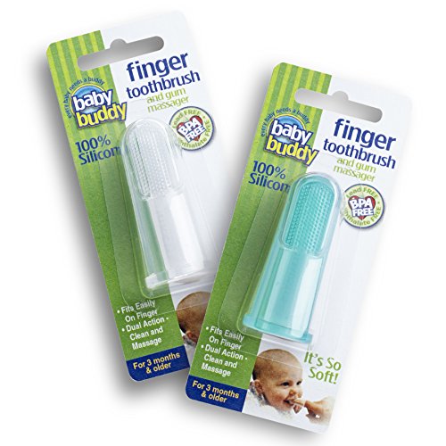 Baby Buddy dedo cepillo de dientes, verde claro (Pack de 2)