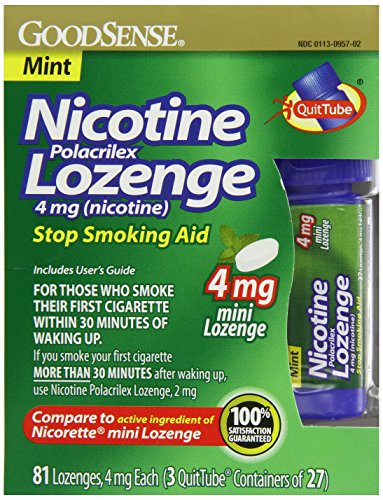 GoodSense Mini nicotina Polacrilex losanje, menta, 4mg, cuenta 81