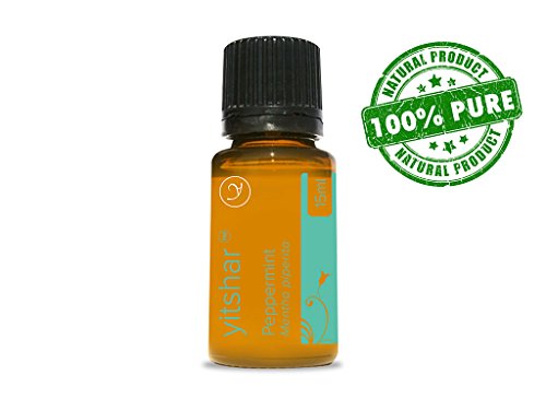 100% puros y naturales esenciales aceite de menta por Yitshar - 15 ml - estimular un cerebro cansado. Utilizado para dolores de cabeza, dolor de garganta, dolores musculares, picaduras de insectos, dolor de muelas, endulza el aliento.