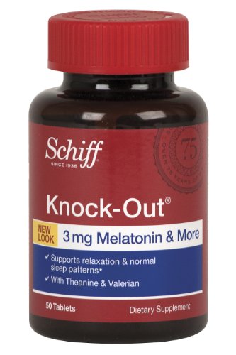 Eliminatoria con melatonina 3mg Schiff, teanina y valeriana dormir ayuda suplemento, cuenta 50