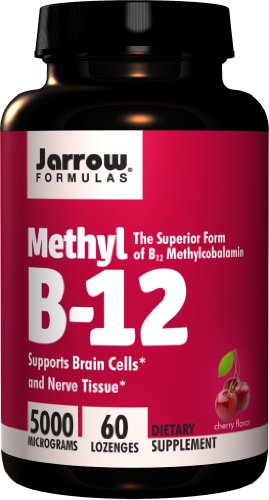 Jarrow Formulas Methylcobalamin (metil B12), 5000mcg, 60 pastillas