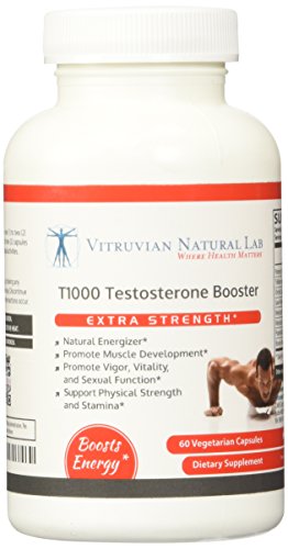 Vitruvio Natural laboratorio - T1000 testosterona Booster - energizador Natural - promueve el desarrollo muscular - promueve el Vigor, vitalidad y función Sexual - ayudas físicas fuerza y resistencia