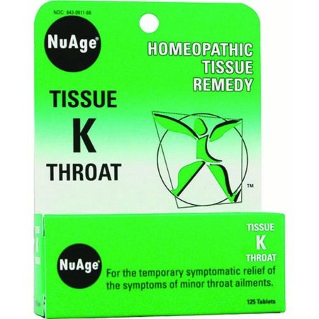 NuAge homeopática Tejido K Garganta remedio alivio natural de la Garganta menores dolencias 125 Conde