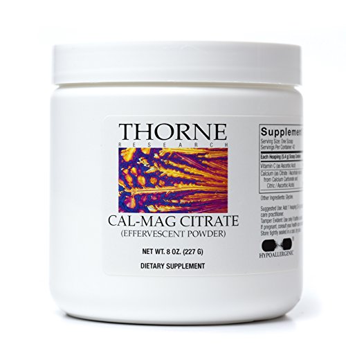 Thorne Research - polvo efervescente citrato de Cal-Mag - calcio magnesio suplemento con vitamina C - 8 oz (227 g)