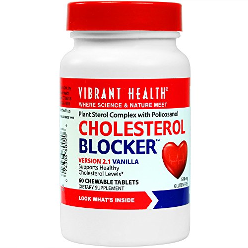 Salud - colesterol bloqueador vainilla masticables - planta vibrante complejo del esterol con Policosanol, cuenta 60