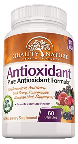 Antioxidante avanzada fórmula - todos los suplementos de antioxidantes naturales - ofrecidos calidad naturaleza vitaminas - fruta de Acai Extracto - extracto de bayas de Goji - Hawaiian Noni extracto - día completo 30 suministro, 60 no cápsulas - garantía