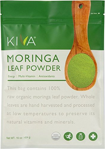 Polvo de hoja de Moringa orgánica Kiva - no-GMO y crudo - 16 Oz a 1 LB *** tiempo limitado - precio del producto nuevo!!