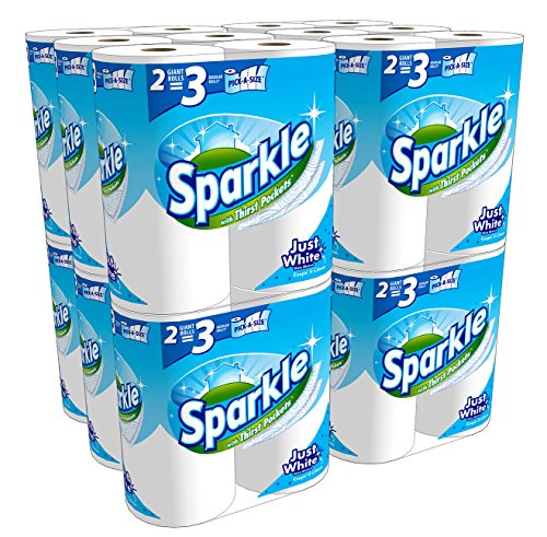 Sparkle toallas, rollos gigantes 24, Pick-A-tamaño del papel, blanco