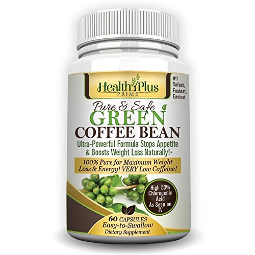 Health Plus excelente grano de café verde extracto 100% puro y Natural 800mg porción a ácido clorogénico 50% para bajar de peso máximo y saludable!