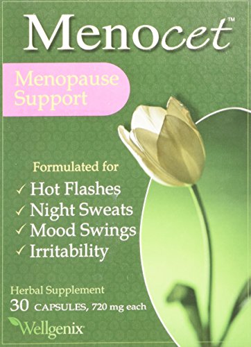 Suplemento herbario de Menocet (Adstringo VTS), soporte de la menopausia, 30 cápsulas (720 mg ea)