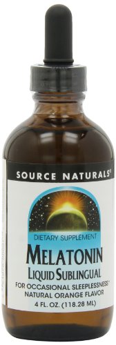 Source Naturals melatonina líquida y Natural sabor a naranja, 4 onzas (paquete de 2)
