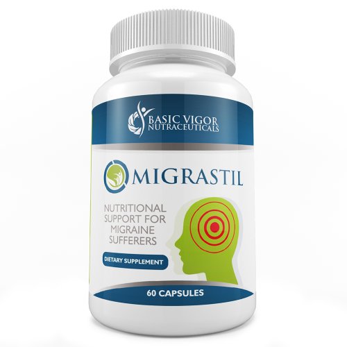 Migrastil Natural migraña socorro - con magnesio, taurina, Matricaria y vitamina B1 - 60 cápsulas vegetarianas.