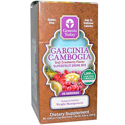 Génesis nutrición hoy Garcinia Goji Cranberry Drink Mix 20-0.26 oz paquetes de palo