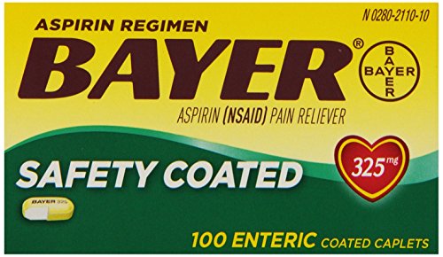 Bayer fuerza aspirina tabletas regulares, régimen, 325 mg, número 100