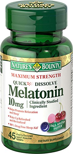 Las naturalezas Bounty melatonina rápida disolver la tableta, 10 mg, cuenta 45