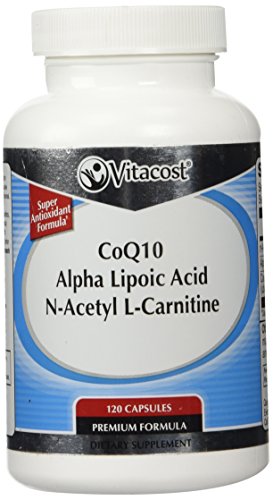 Vitacost CoQ10, ácido alfa-lipóico + acetil L-carnitina HCl--700 mg - 120 cápsulas