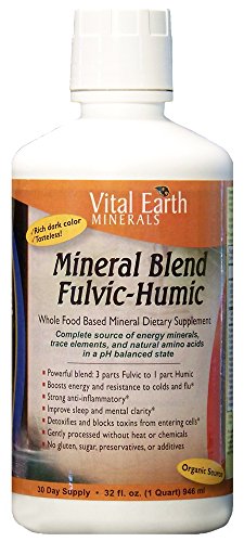 Tierra vital minerales mezcla minerales fúlvicos-húmicos, 32 onzas de líquido