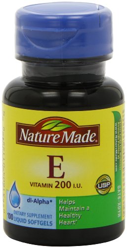Naturaleza hecha vitamina E 200 UI, 100 Softgels (paquete de 3)