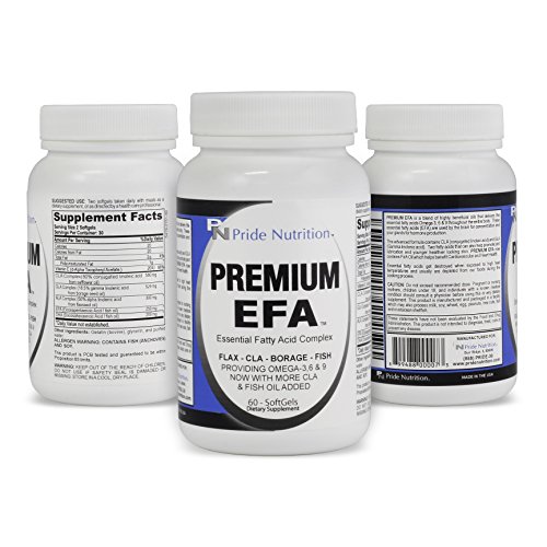 #1 pescado eructos aceite Omega 3 6 9 EPT con EPA DHA CLA GLA lino y borraja - más que pescado aceite Premium EFA 60 píldoras esenciales los ácidos grasos suplemento para pérdida de peso salud del corazón y alivio de la articulación