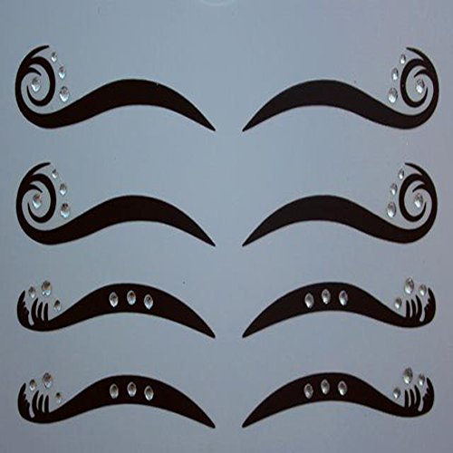 Spritech(TM) 4 pares delineador negro doble párpado etiqueta ojo cintas maquillaje belleza herramientas con diamante blanco