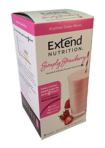 Extender peso neto Shake, porciones simplemente fresa, 5-Count paquetes de 32g (1.13 oz), 5,65 oz