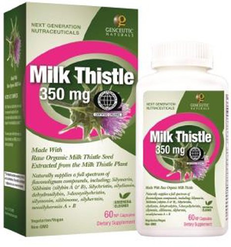 Genceutic productos naturales orgánicos leche Thistle suplemento dietético, 60-Conde